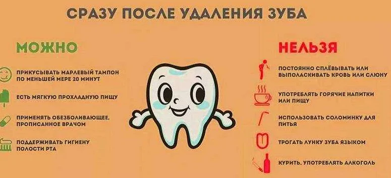 Важные правила при приеме пищи после удаления зуба